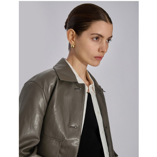 아웃 포켓 레더 자켓 SWWJKO32050