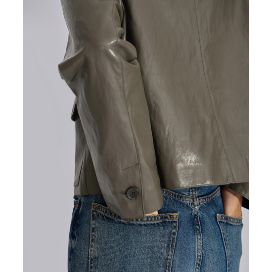 아웃 포켓 레더 자켓 SWWJKO32050