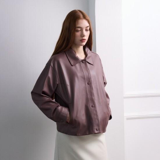 [로르 서울][최초가369,000원]브리티쉬 램스킨 클래식 레더자켓_KSJK250101
