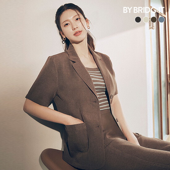 [바이브리짓]○ 26SS 링클프리 썸머 셋업 4종(자켓+슬리브리스+하프팬츠+롱팬츠)