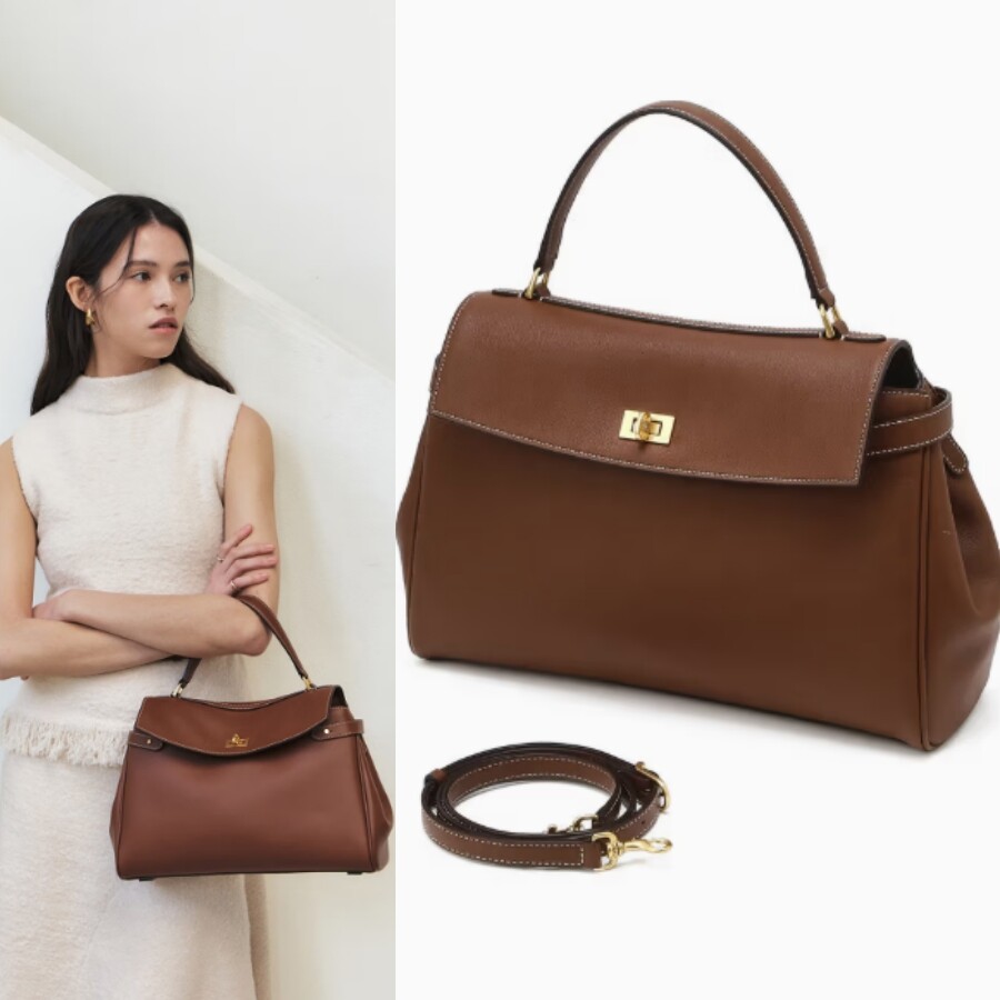 상세페이지 참조 에이케이몰(노쿠폰) [AK분당점] [헤지스] [H-LOCK]에이치 락 브라운 레더 사첼백 L HIBA6E168W2