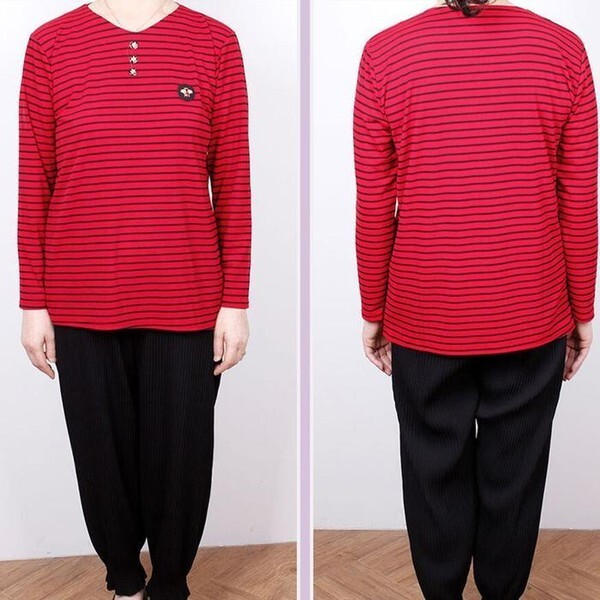 셀러허브(하프클럽) [하프클럽/셀러허브_여성트랜드패션]ONM 줄무늬 골지티셔츠 봄가을긴팔티 IT-23033