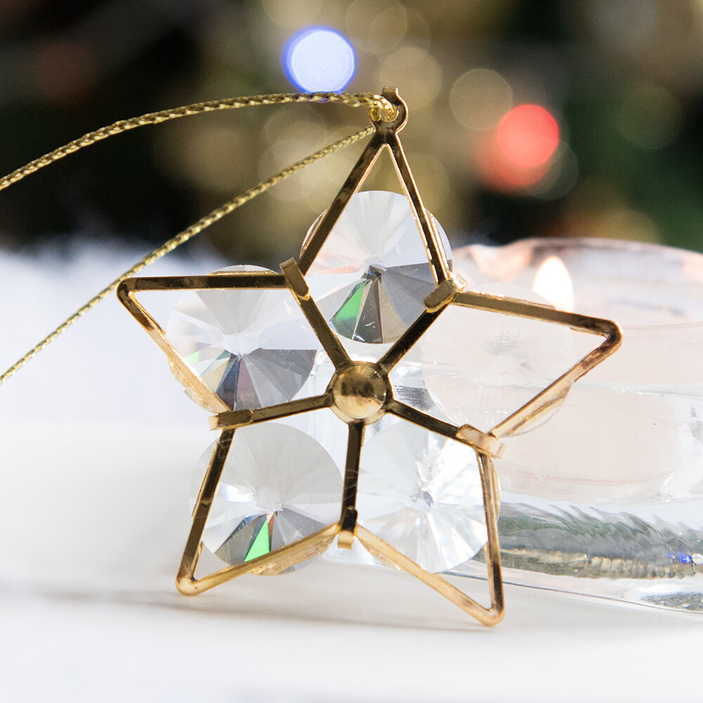 플라워트리 크리스마스 별 트리 장식 철재 크리스탈 라인 5cm (5개입) 꾸미기 소품 용품 오너먼트 스타 데코 이벤트