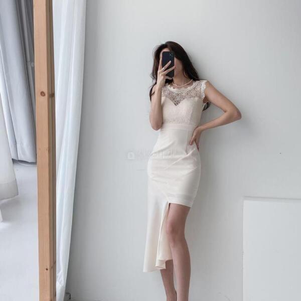 신상오픈런 협력업체 아트박스 아트박스/신상오픈런 팡요노 여성 시스루 비대칭 나시 레이스장식