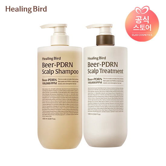 [힐링버드]힐링버드 비어 PDRN 탈모 샴푸 1000ml* 1통+트리트먼트 1000ml*1통