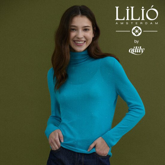 [릴리오] by 오일릴리 26FW 에센셜 울 100 시퀸 터틀 니트
