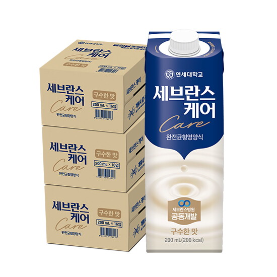 [연세대학교연세우유]◎[직]싱글 세브란스케어 구수한 맛 3박스 48팩 (1박스: 200ML x16팩) 