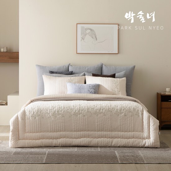 [박술녀][K]순면100 피그먼트 워싱 자수 침구 풀세트_초연(初緣)