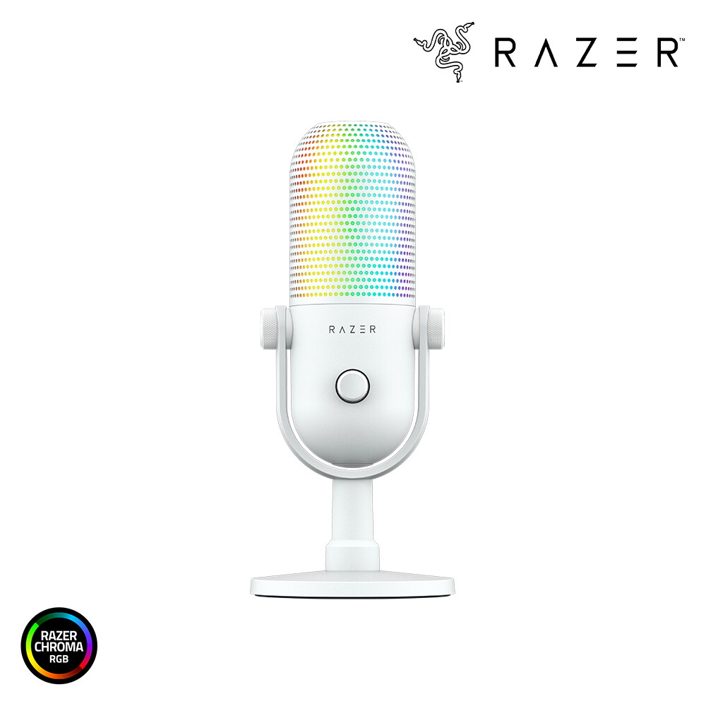 RAZER 레이저 레이저코리아 Seiren V3 Chroma White 세이렌 V3 크로마 화이트 RGB 스트리밍 콘덴서 USB 마이크