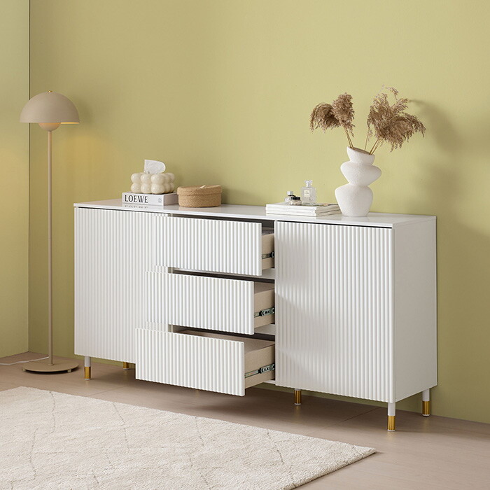 보루네오하우스 보루네오 갤러리 템바보드 1500 3서랍+양문도어 멀티수납장 AX457R (착불)