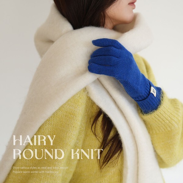 하늘바라기 [하프클럽/하늘바라기]리델루즈 헤어리 라운드 니트