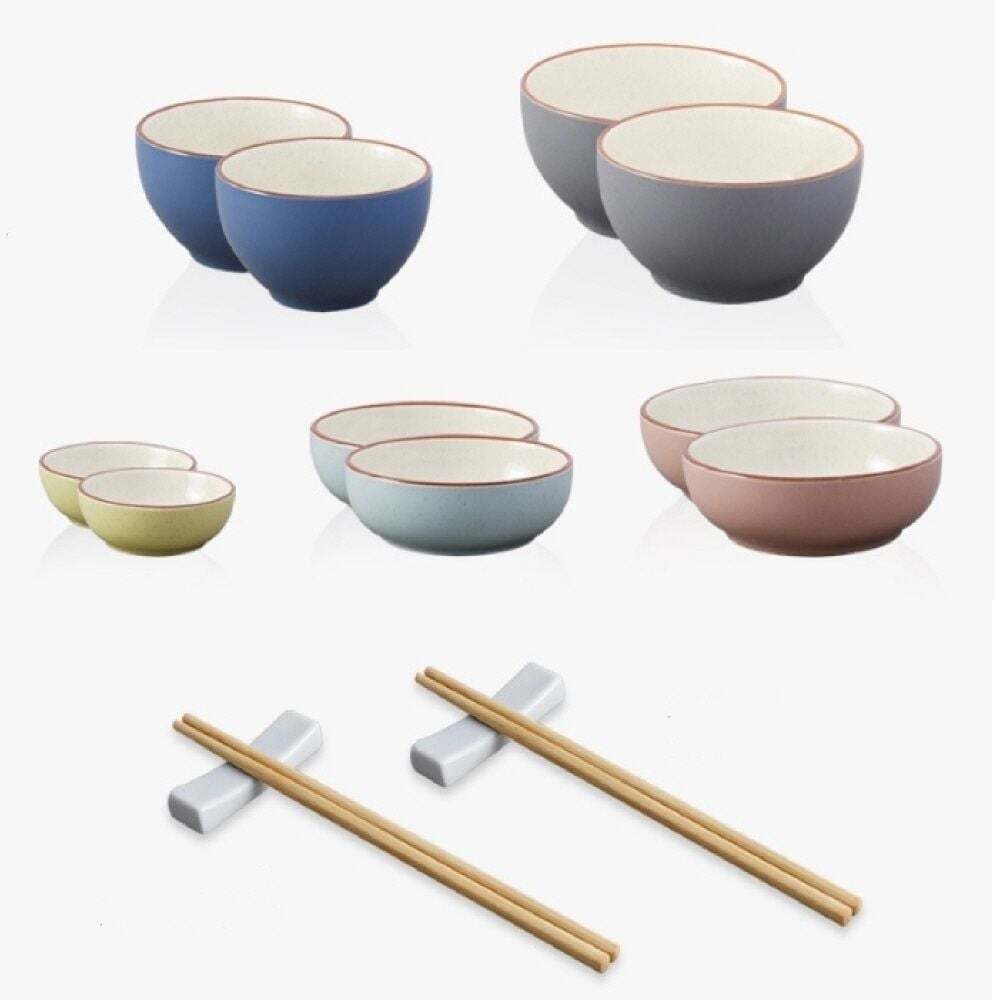 에이치플러스몰 공기 식기세트 대접 밥 노빌리티 홈세트 14P 예쁜그릇