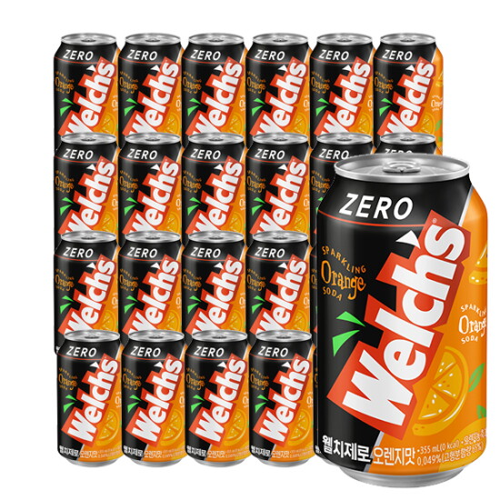 [농심]웰치 제로 오렌지 355ml x 24개