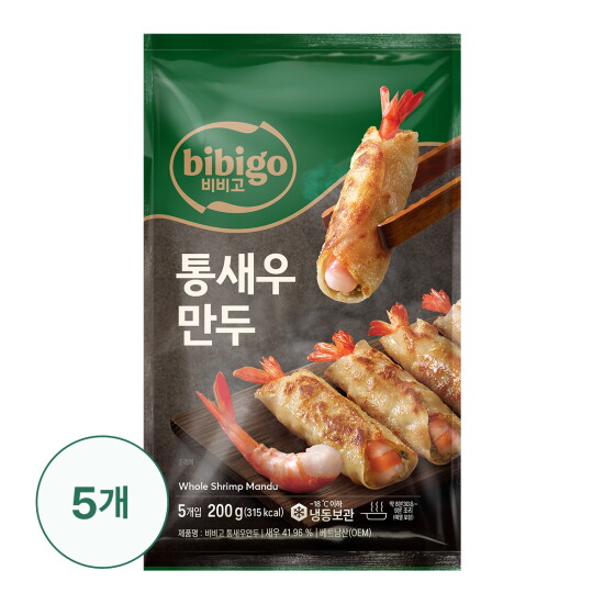 [비비고][CJ제일제당]비비고 통새우만두 200G X 5개