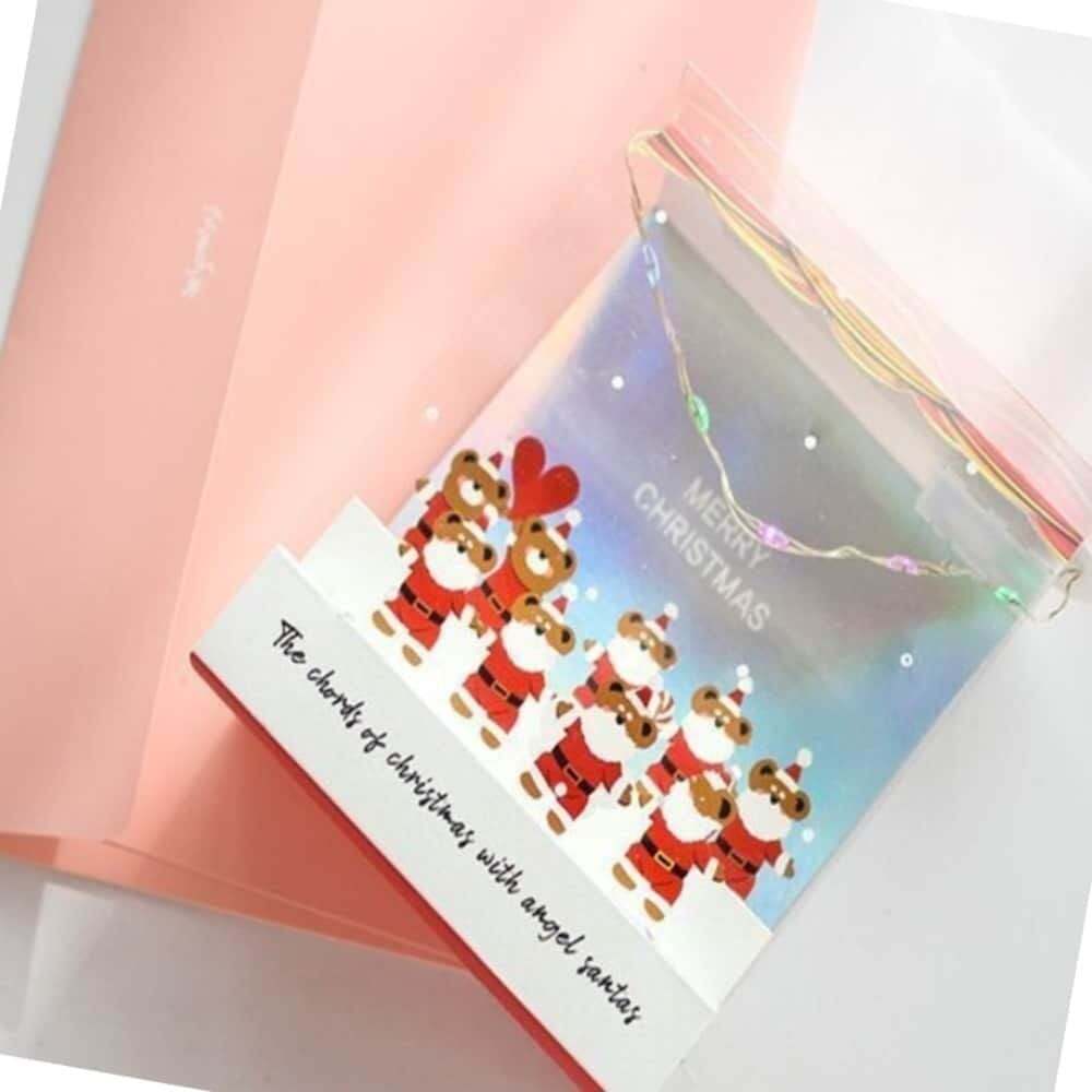 오너클랜 크리스마스 입체 카드 LED 장식 카드는 감사 메시지 색상 레드 팝업