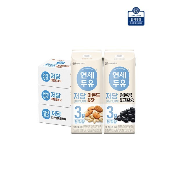 연세대학교 연세우유 [하프클럽/연세대학교 연세우유]연세두유 저당 72팩 (검은콩고칼슘24팩 아몬드잣48팩)
