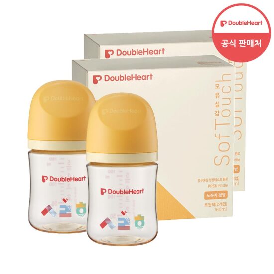 [더블하트][더블하트] 3세대 160ml 헤리티지 트윈팩 2개 (젖병4개/노꼭지)