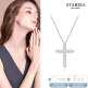 [스타다이아]18K GOLD 1.1캐럿 크로스 롱 목걸이 + 테니스 팔찌 + 테니스 목걸이 + 진주 목걸이 귀걸이 세트