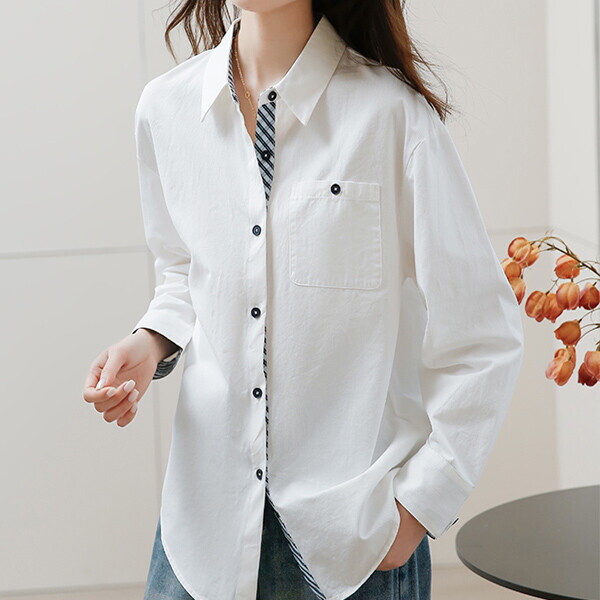 상세페이지 참조 라몽드 [몽벨리즈]포멜리체크배색롱셔츠 mde2302704