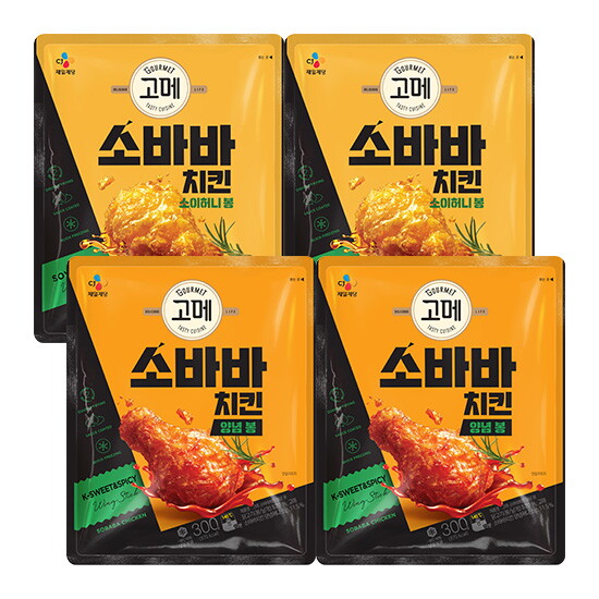 [고메]고메 소바바 치킨 소이허니 봉 300g 2봉+양념봉 300g 2봉(총4봉) 