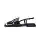 [포멜카멜레][포멜카멜레] 천연 소가죽 피셔맨 꼬임 블랙 샌들 1CM (FJS1F1SS802Z1)
