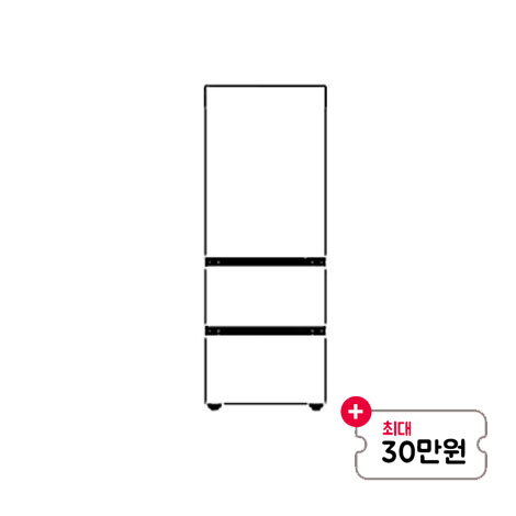 [렌탈]삼성전자 [최대혜택][스마트렌탈][삼성] 비스포크 김치플러스 김치냉장고 3도어 키친핏 313L 새틴 화이트 (RQ33C74B1W6)/60개월 의무사용