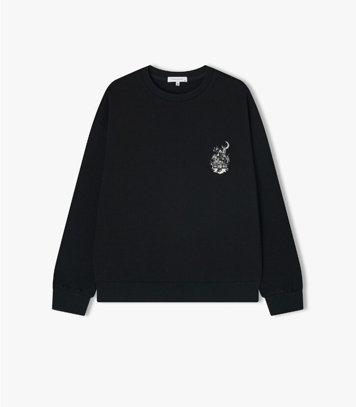 리버클래시(남성) 리버클래시 24F/W 블랙 아트웍 라운드 티셔츠 LKF41410