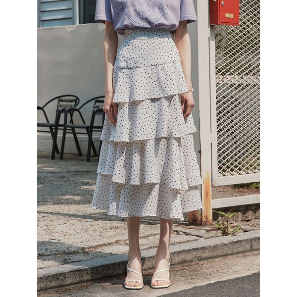 주식회사 지엔케이트레이딩 제로스트릿 [하프클럽/제로스트릿]도트 캉캉 플레어 스커트 DOT CANCAN FLARE SKIRT