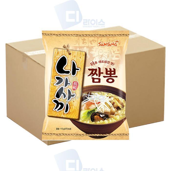 셀러허브 식품 삼양 나가사끼짬뽕 115g 32봉 나가사키 해물짬뽕 얼큰한맛 하얀굴물라면 간식 해장 식사대용 캠