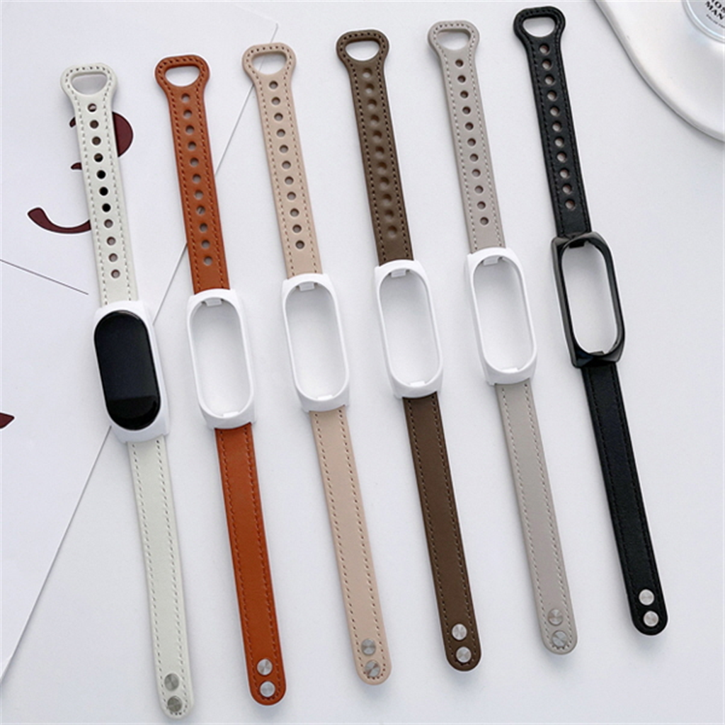 수나르 샤오미 미밴드10 9 8 프로 7 6 5 4 3 호환 클래식 슬림 가죽 밴드 시계줄 스트랩