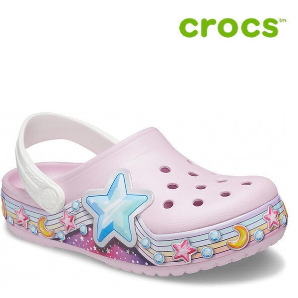 크록스 [하프클럽/크록스]크록스 아동 샌들 /46- 207075-6GD / Kids Crocs Fun Lab Star Band Clog Ballerina Pink