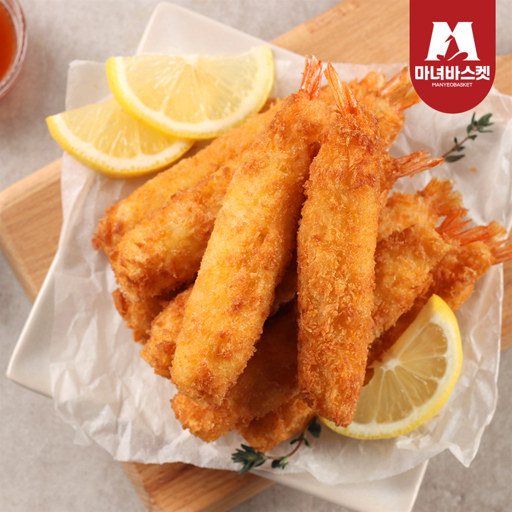 맘스터치 마녀바스켓 맘스터치 브래디드 쉬림프 새우튀김 300g x2팩
