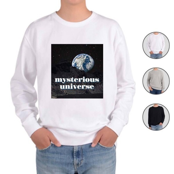 알티피아 알티피아 [하프클럽/알티피아]맨투맨 전색상 우주 인공위성 행성 지구 h 프린트셔츠