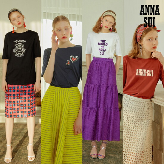 [안나수이]안나수이(ANNA SUI) 시그니처 아트 실크코튼 티블라우스 1종