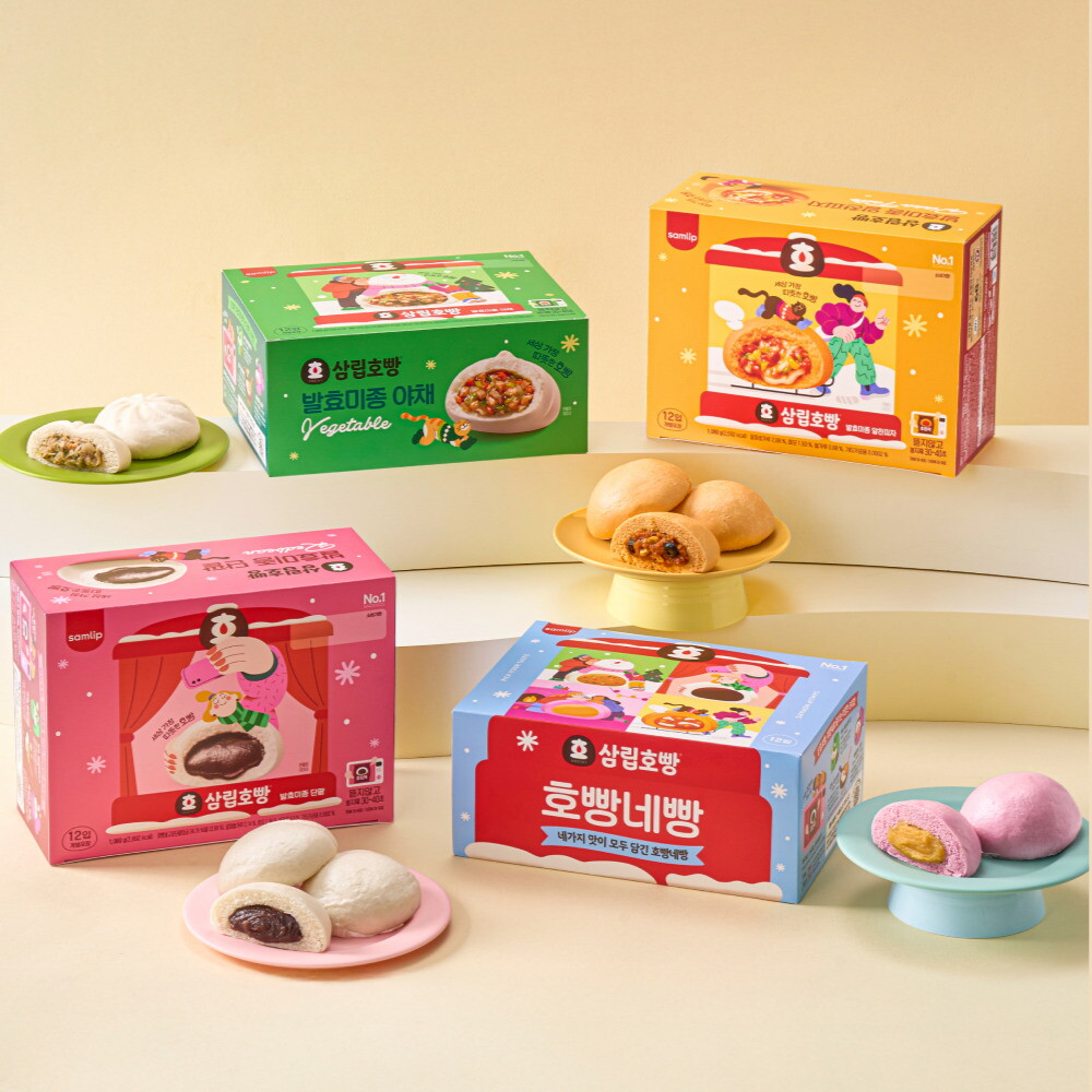 삼립 삼립 삼립호빵 4가지 맛 모두 맛보는 호빵네빵 12입 2박스 외 (단팥/야채/피자/고구마)