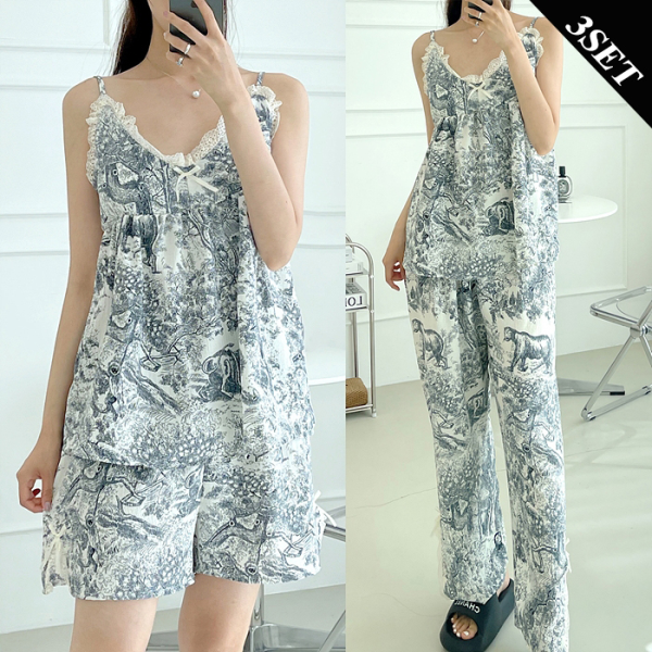 더커스텀(패플) [커스텀에이블][한정수량/특가] [SET]나염 파자마 3종세트_C2406SE028B_D