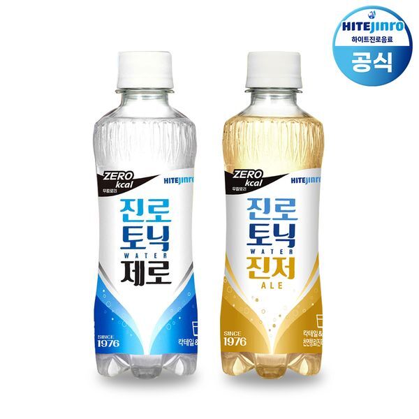 교보문고 하이트진로 진로 토닉워터제로 300ml x12개+진저에일 300ml x12개