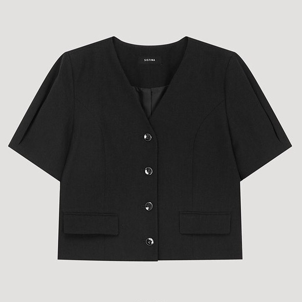 시스티나 린넨 퍼프 슬리브 크롭 자켓 AWWJKP21170