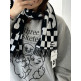 [꼼데가르송][꼼데가르송] CDG 체크 바둑판 니트 머플러 (블랙)