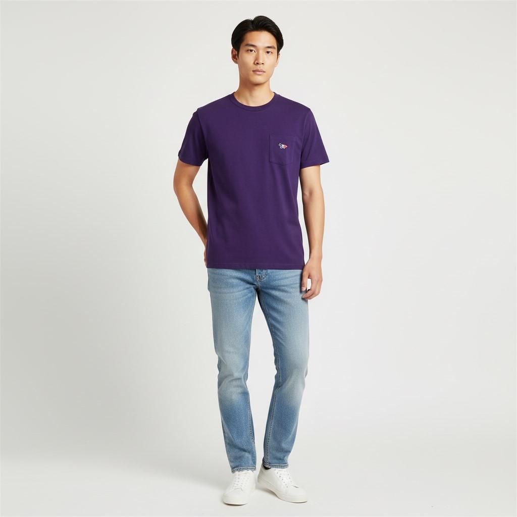 메종키츠네 메종키츠네 메종키츠네 트리컬러 폭스 패치 반팔 티셔츠 HW00117KJ0008 P550