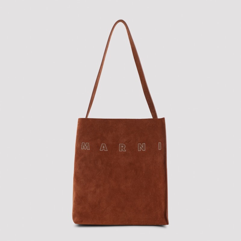 MARNI 마르니 마르니 로고 자수 스웨이드 호보백 SHMP0111U3 P9267 00M28