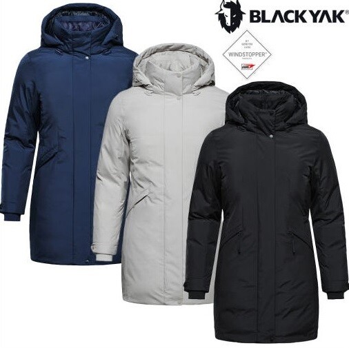 상세참조 블랙야크레저 여성 히마 WSP 알파 다운자켓 윈드스토퍼 코트형 구스다운 1BYPAW4503 GD