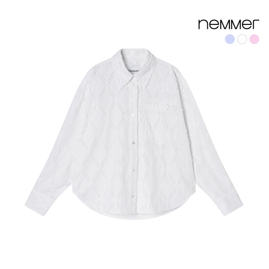 [네메르]○ 26SS 코튼 블렌디드 자카드 셔츠