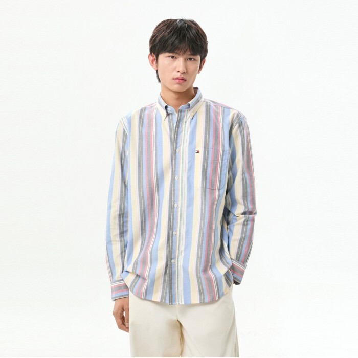 TOMMY HILFIGER 타미힐피거 남성 [공식] [타미힐피거] [Regular fit] 헤리티지 옥스포드 멀티 스트라이프 셔츠 (T12G7WSH520MT10A4)