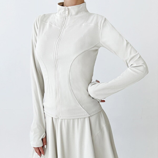 보슈아 [sado]여성 핑거홀 액티브 슬림핏 집업자켓 런닝웨어 요가헬스 KWW1008