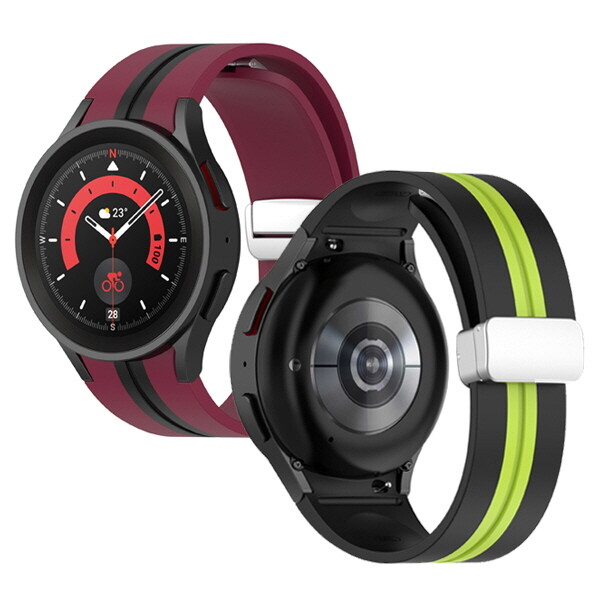 아미크(AM2C) 아미크 갤럭시워치5프로 45mm 마그네틱 디버클 투톤 실리콘 스포티 스트랩 밴드 시계줄 R920