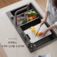 [로렌힐스][30만원 세일+적립금/무료설치]엠보 사각 스마트 싱크볼 (3WAY 수전+컵세척기+폭포수+칼보관함+도마+세척볼+건조바닥망+올스텐 배수구 세트)