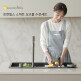 [로렌힐스][30만원 세일+적립금/무료설치]엠보 사각 스마트 싱크볼 (3WAY 수전+컵세척기+폭포수+칼보관함+도마+세척볼+건조바닥망+올스텐 배수구 세트)