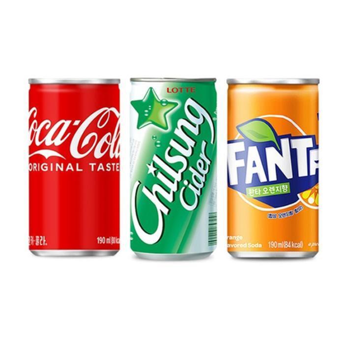 셀러허브 식품 무배 혼합 코카콜라+칠성사이다+환타오렌지190ml 30캔