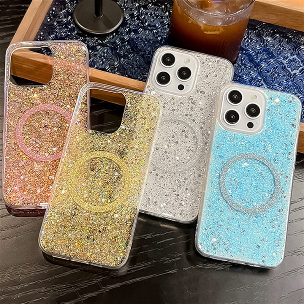 수나르 샤오미 홍미노트14 13 12 11 10 9 포코X6 프로 맥스 홍미14C 4G 5G 맥세이프 글리터 펄 심플 젤리 케이스